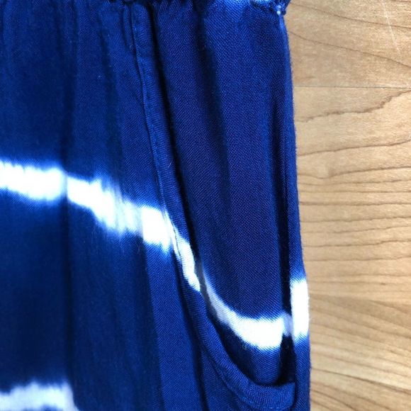 Double Zero Size Large Tie Dye Navy Blue & White Pull On Shorts w/Stretc… - Picture 3 of 7